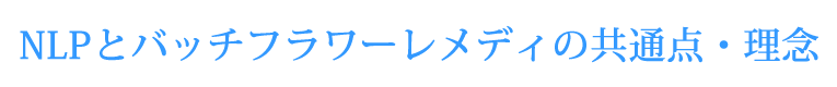 NLPとバッチフラワーレメディの共通点・理念